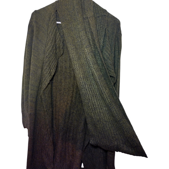 Derek Heart Womens Long Draped Sweater Blue & Green Size Medium - Picture 14 of 16